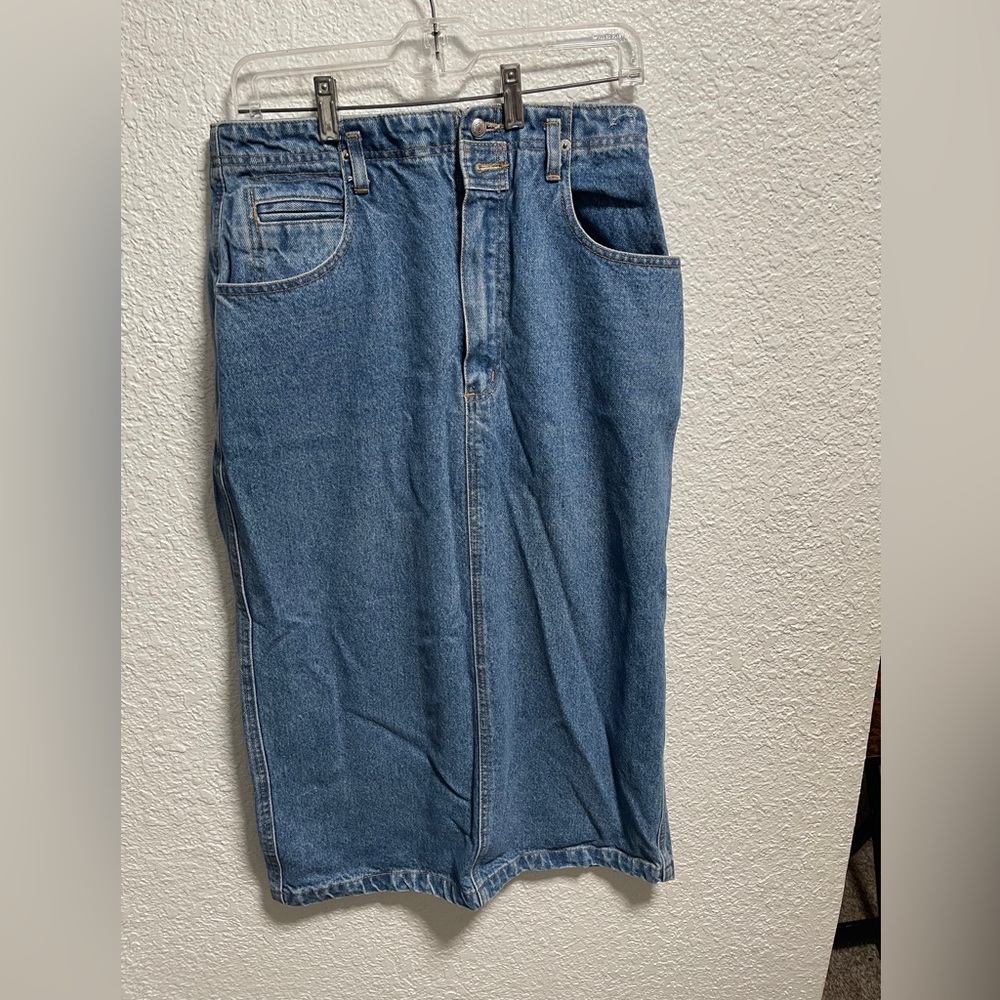Vintage Jordache Classic Blue Midi Skirt